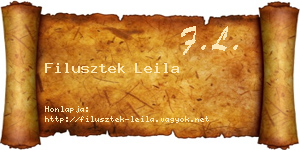 Filusztek Leila névjegykártya